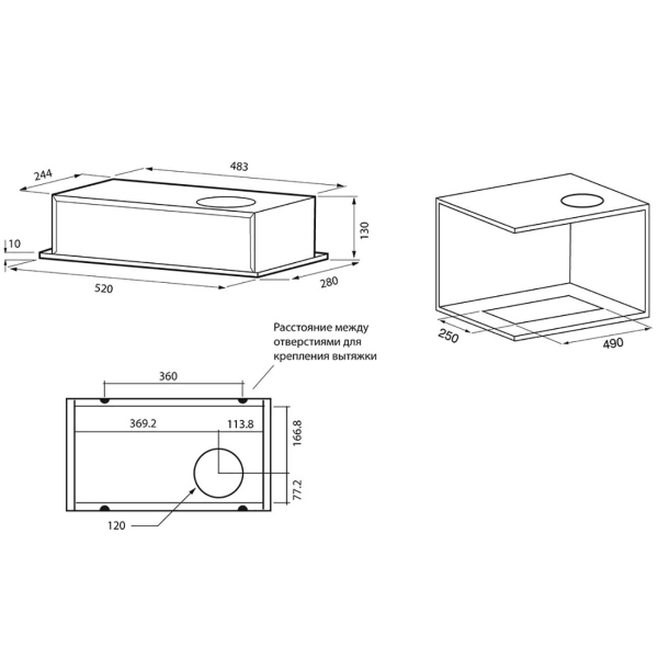 Изображение товара Вытяжка Krona Selina 600 нержавеющая сталь PB