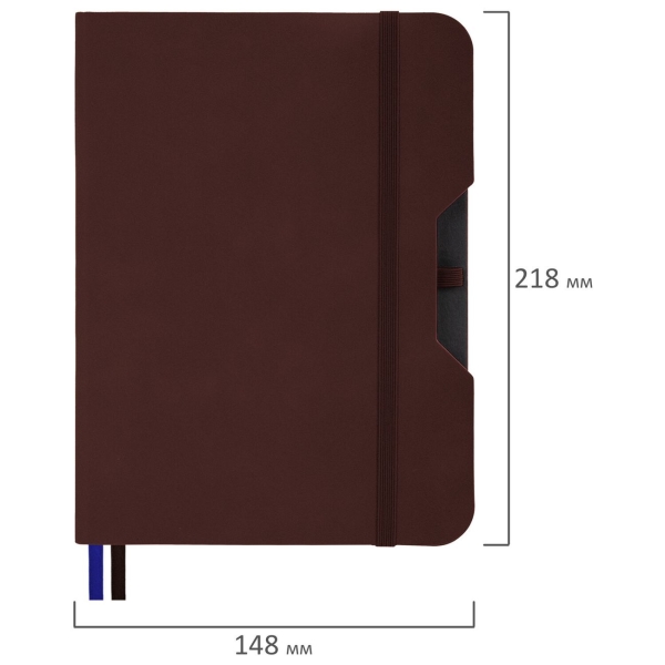 Изображение товара Блокнот А5 Brauberg А5 BRG NOTE софт-тач клетка, коричневый