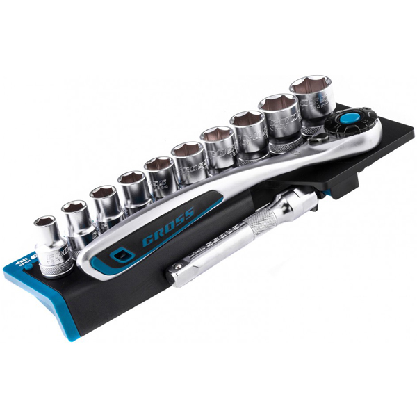 Изображение товара Набор торцевых головок с трещоткой Gross 12 пр. (14138)