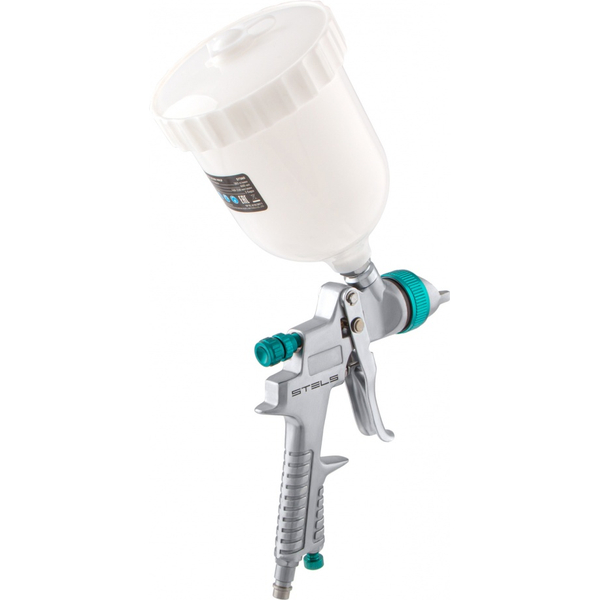 Изображение товара Краскопульт Stels гравитационного типа HVLP, 0.6 л, 2 сопла (57360)
