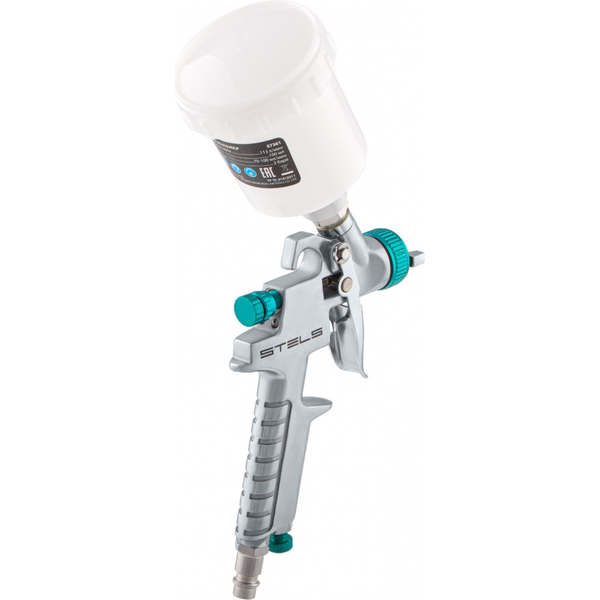 Изображение товара Краскопульт Stels гравитационного типа HVLP, сопла 0.8/1 мм (57361)