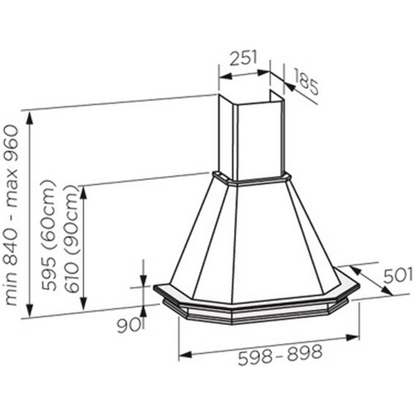 Изображение товара Вытяжка Jetair ASPEN WH/A/90 T.GREZZO
