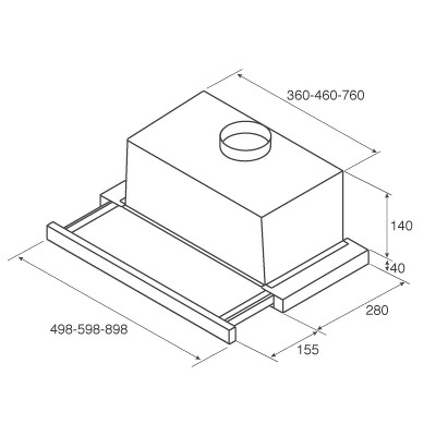 Изображение товара Вытяжка встраиваемая в шкаф Jetair AURORA LX/GRX/F/50
