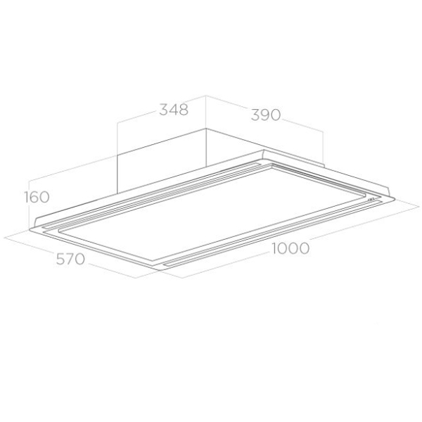 Изображение товара Вытяжка полностью встраиваемая Elica HILIGHT GLASS H16 WH/A/100