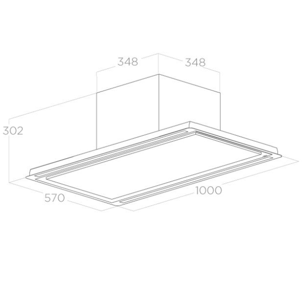 Изображение товара Вытяжка полностью встраиваемая Elica HILIGHT GLASS H30 WH/A/100