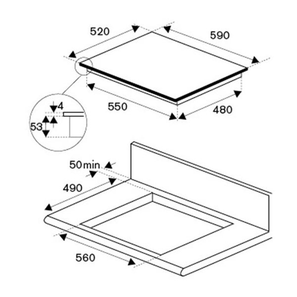 Изображение товара Встраиваемая индукционная панель независимая Bertazzoni P604IC1B2NEE