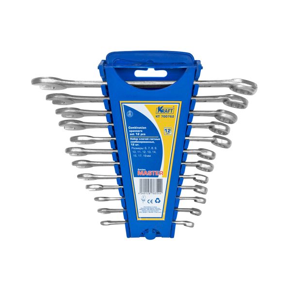 Изображение товара Набор ручного инструмента Kraft KT 700762 Master ключи комби 12шт: 6-19мм