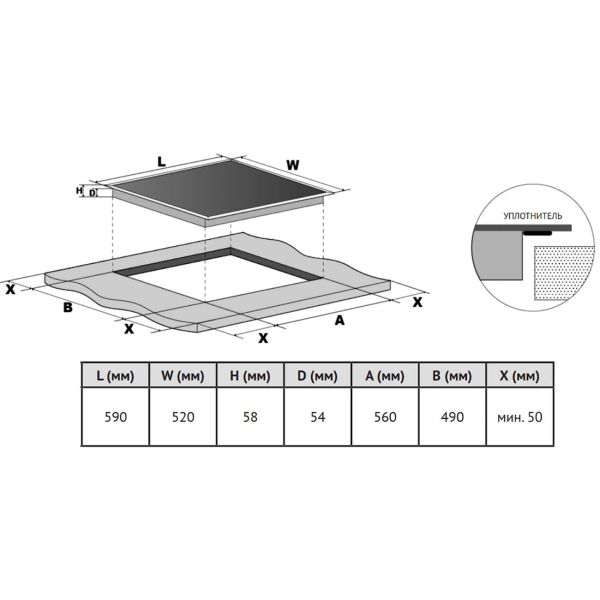 Изображение товара Встраиваемая электрическая панель Korting HI 64013 B
