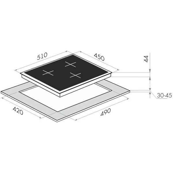 Изображение товара Встраиваемая модульная электрическая панель независимая Maunfeld EVCE.453.D-BK