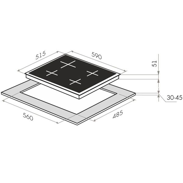 Изображение товара Встраиваемая газовая панель независимая Maunfeld EGHG.64.2CW/G