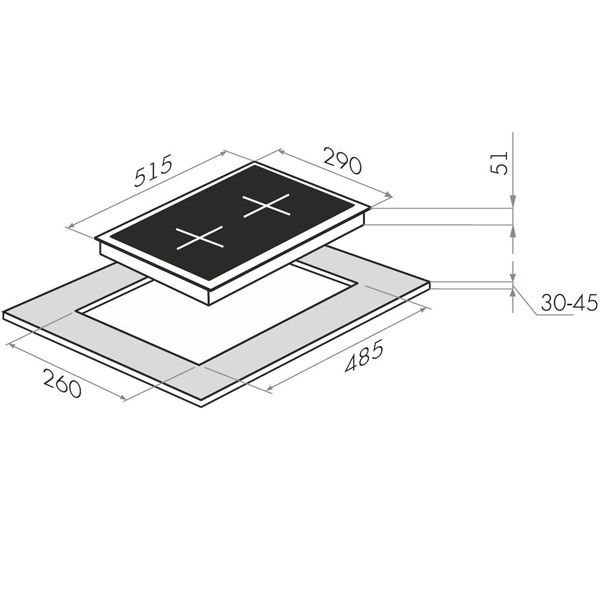 Изображение товара Встраиваемая газовая панель независимая Maunfeld EGHE.32.3EW/G White