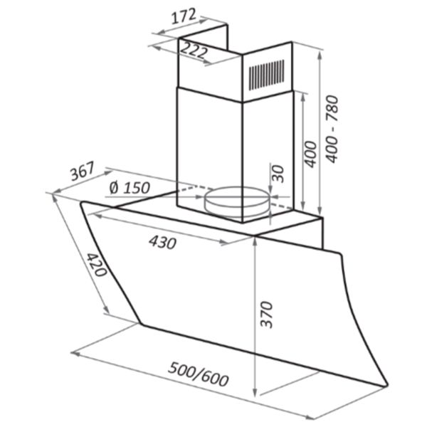 Изображение товара Вытяжка Maunfeld SKY STAR CHEF 60 White