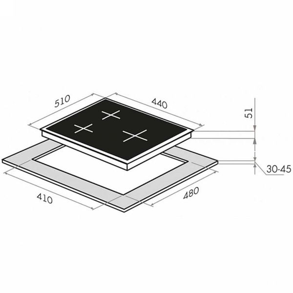 Изображение товара Встраиваемая газовая панель независимая Maunfeld EGHE.43.3STS-EB