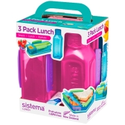 Изображение товара Набор контейнеров Sistema 3 Pack Lunch 475мл Red (1595)