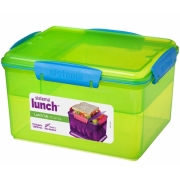 Изображение товара Контейнер для продуктов Sistema 41665 LUNCH двухуровн. с раздел. 2,3л зеленый
