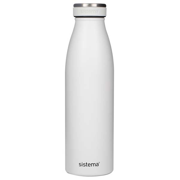Изображение товара Бутылка для воды Sistema 575 стальная 750мл белый