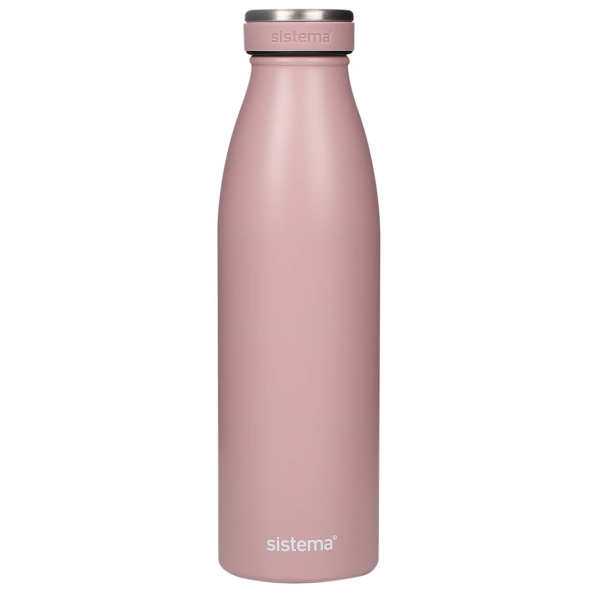 Изображение товара Бутылка для воды Sistema 575 стальная 750мл розовый