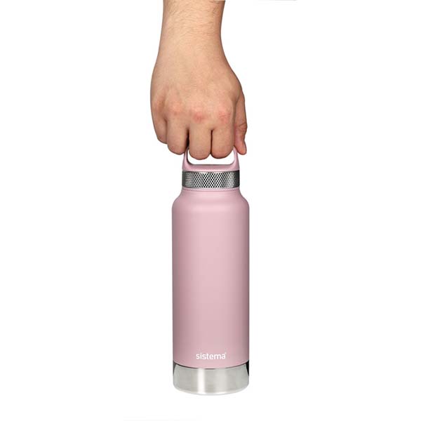 Изображение товара Бутылка для воды Sistema 585 стальная 1л розовый