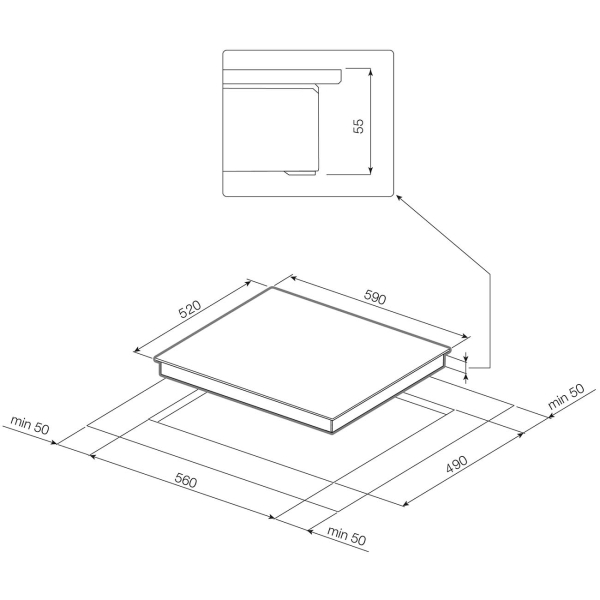 Изображение товара Встраиваемая индукционная панель независимая Graude IK 60.2 BW