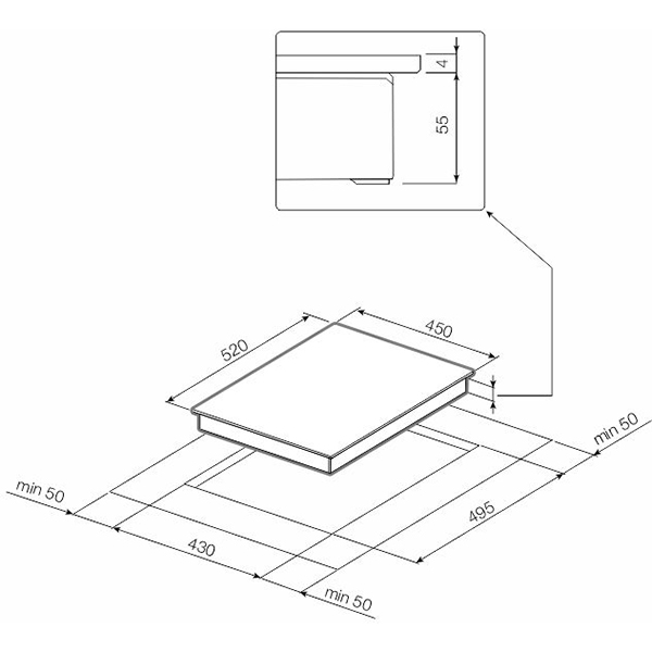 Изображение товара Встраиваемая индукционная панель независимая Graude IK 45.0 S