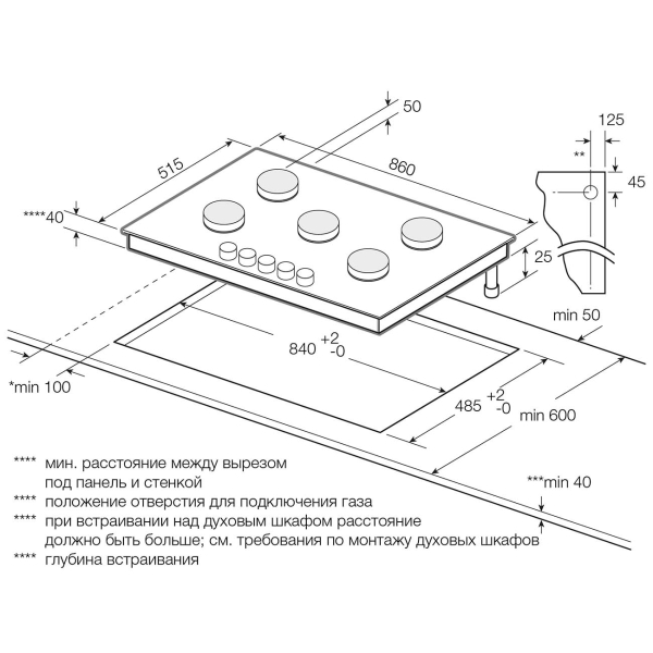 Изображение товара Встраиваемая газовая панель независимая Graude GS 90.1 E
