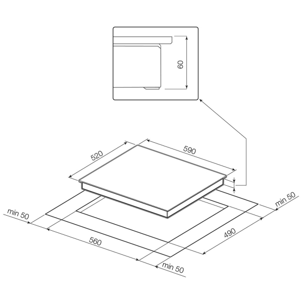 Изображение товара Встраиваемая индукционная панель независимая Graude IK 60.1 KS