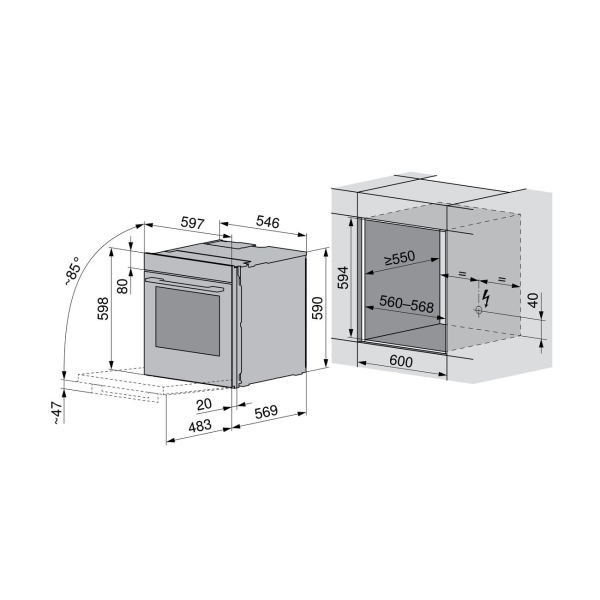 Изображение товара Газовый духовой шкаф V-Zug C2T-21043 Miroir noir