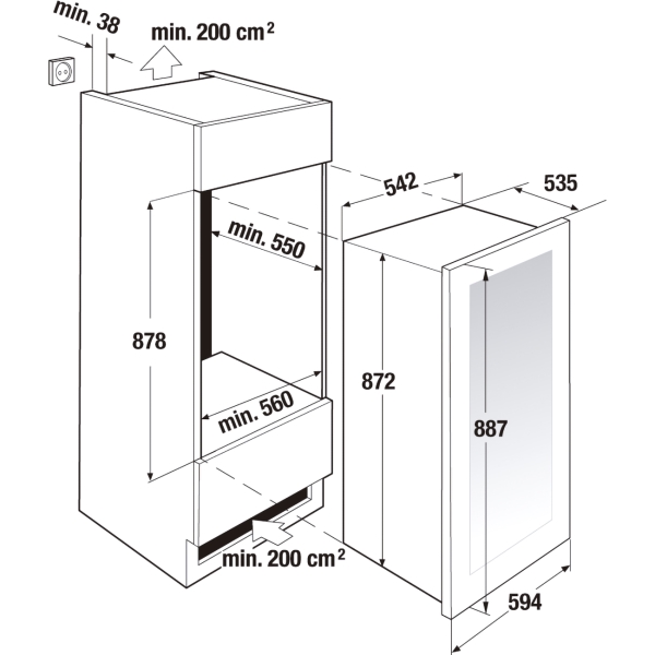 Изображение товара Встраиваемый винный шкаф Kuppersbusch FWK 2800.0 S8