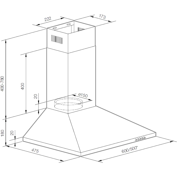 Изображение товара Вытяжка Graude DHP 60.0 E