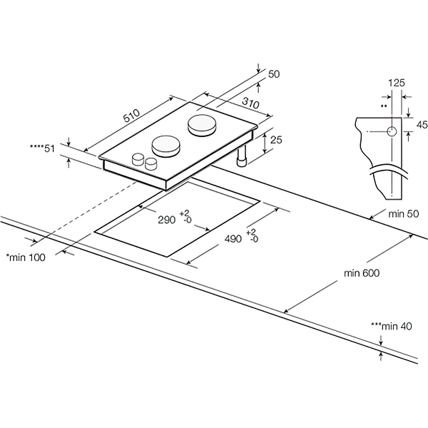 Изображение товара Встраиваемая газовая панель независимая Graude GS 30.1 SM