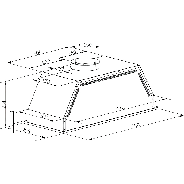 Изображение товара Вытяжка встраиваемая в шкаф Graude LB 75.0 E