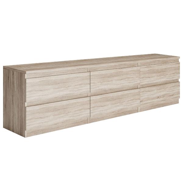 Изображение товара Тумба под телевизор Гуд Лакк Кастор 6 ящиков, дуб сонома