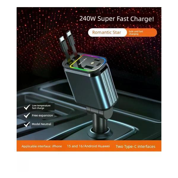 Изображение товара Автомобильное ЗУ UNIMALL Starsky Top B1 с двумя USB Type-C для быстрой зарядки