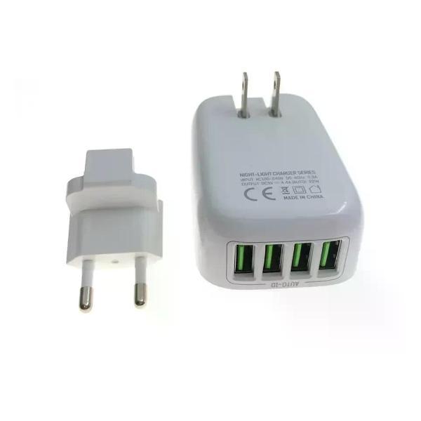 Изображение товара Зарядное устройство Ldnio 4 порта USB 4.4A с ночной подсветкой и сенсорным управлением