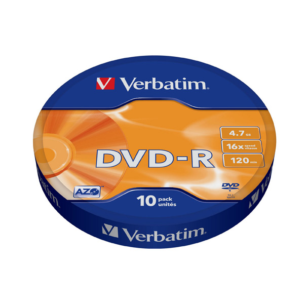 DVD-R диск Verbatim 16xShr.10шт.(43729)