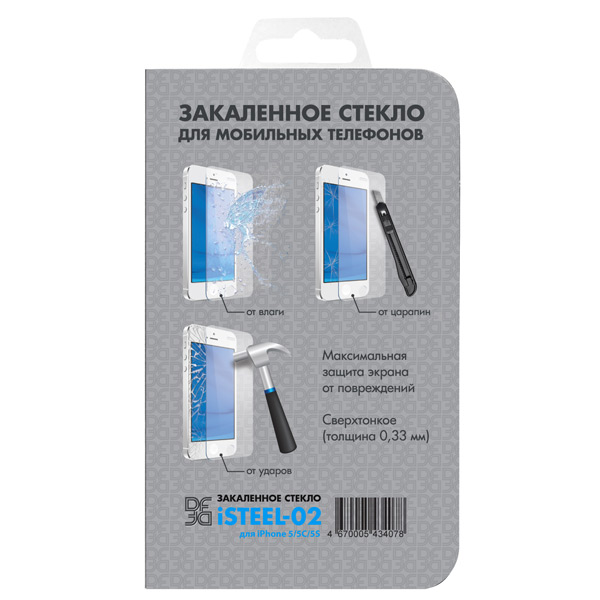 Изображение товара Защитное стекло DF iSteel-02 для Apple iPhone 5/5C/5S
