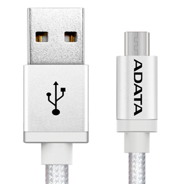 фото Кабель для сотового телефона adata microusb-usb 1m silver (amucal-100cmk-csv)