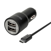 Изображение товара Автомобильное зарядное устройство InterStep 2 USB 2.4A + 2.4A+кабель microUSB+быстрая зарядка