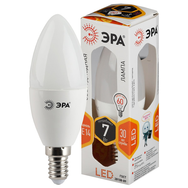 Купить Лампа LED ЭРА LED smd B35-7w-827-E14 в каталоге интернет магазина М.Видео по выгодной цене с доставкой, отзывы, фотографии - Омск