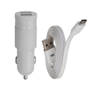 Изображение товара Автомобильное зарядное устройство RIVACASE 2 USB 2.4A + кабель microUSB (VA 4222 WD1)
