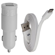 Изображение товара Автомобильное зарядное устройство RIVACASE 2 USB 3.4A + кабель microUSB (VA 4223 WD1)