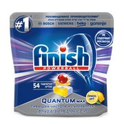 Изображение товара Моющее средство для посудомоечной машины Finish Quantum Max Lemon Powerball 54 таблетки