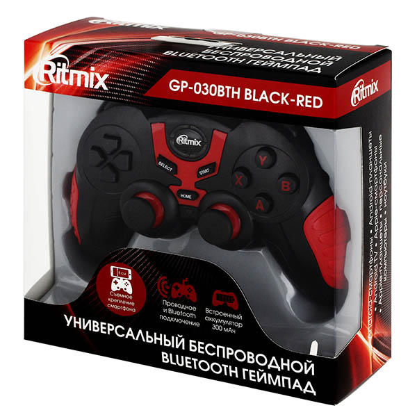 Как подключить джойстик gp 030bth к пк Геймпад Ritmix GP-030BTH Black/Red - отзывы покупателей и владельцев М.Видео - М