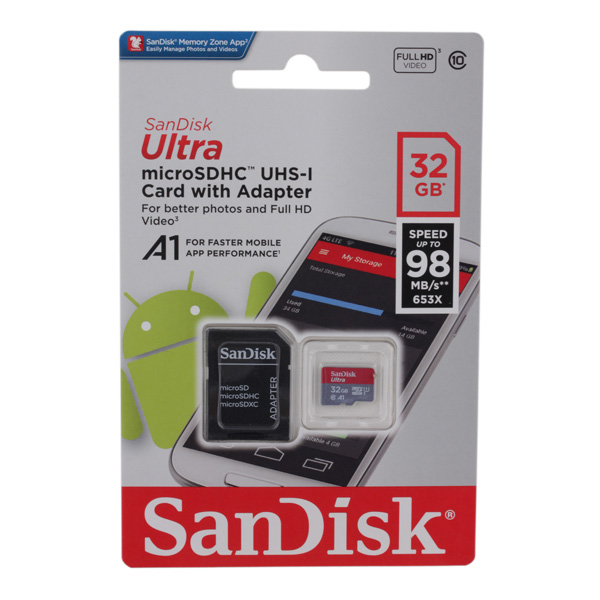 Изображение товара Карта памяти MicroSD SanDisk Ultra 32GB (SDSQUAR-032G-GN6MA)