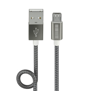 Изображение товара Кабель для сотового телефона InterStep USB-miсroUSB PVC/Nylon Space Gray 2m