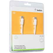 Изображение товара Кабель телевизионный Belkin TV коакс. папа/мама 5м белый (F3Y054bf5MWHT-P)
