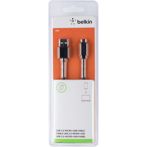 Изображение товара Кабель для компьютера Belkin USB-A папа/microUSB папа 1.8м (F3U151cp1.8M-P)