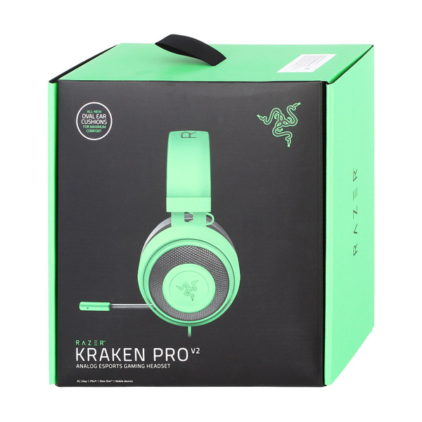 Купить Игровые наушники Razer Kraken Pro V2 Oval Green (RZ04