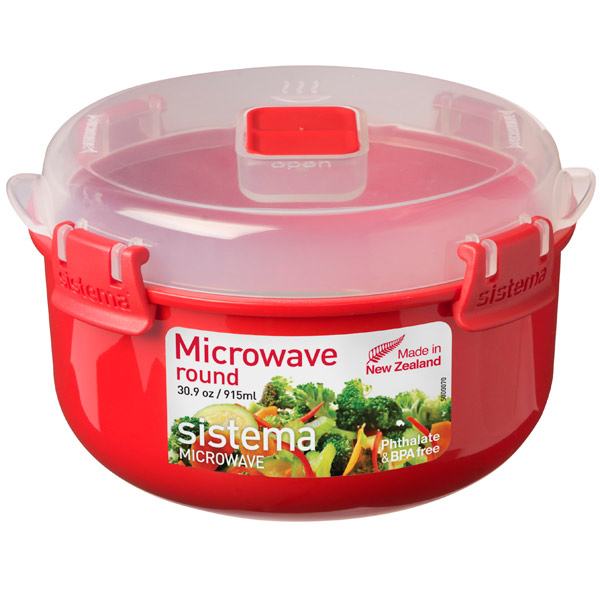 Контейнер для микроволновой печи Sistema Microwave Round 915мл Red (1113) красный