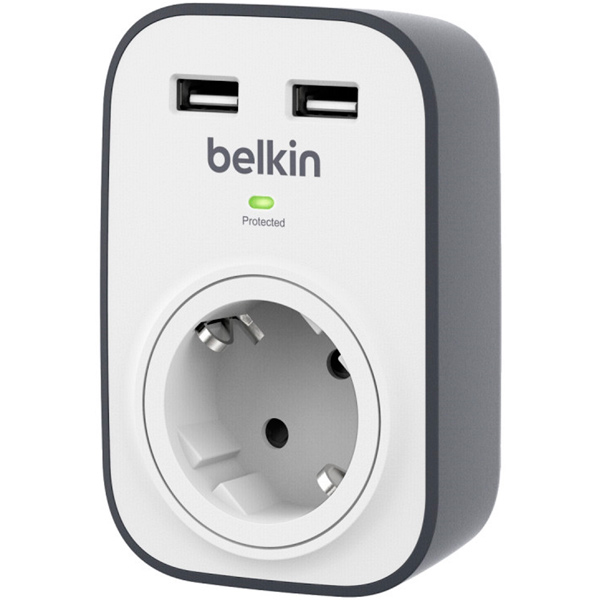 фото Belkin 1 розетка/2xusb, макс 306дж (bsv103vf) 1 розетка/2xusb, макс 306дж (bsv103vf)